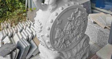 南宁芝麻白抱鼓石 庭院抱鼓石