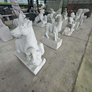 南宁芝麻白雕刻 十二生肖 异形雕刻