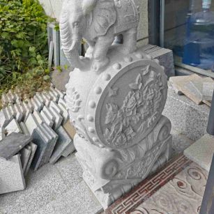 南宁芝麻白抱鼓石 庭院抱鼓石