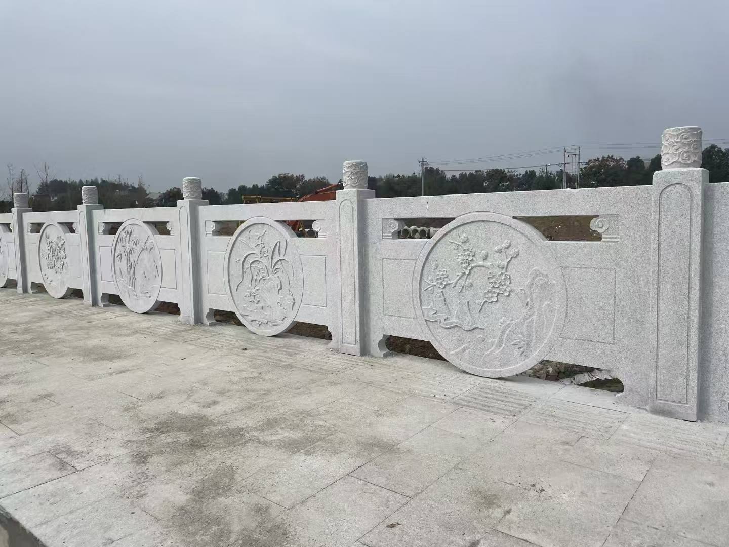 南宁芝麻白河道栏杆 石材栏杆